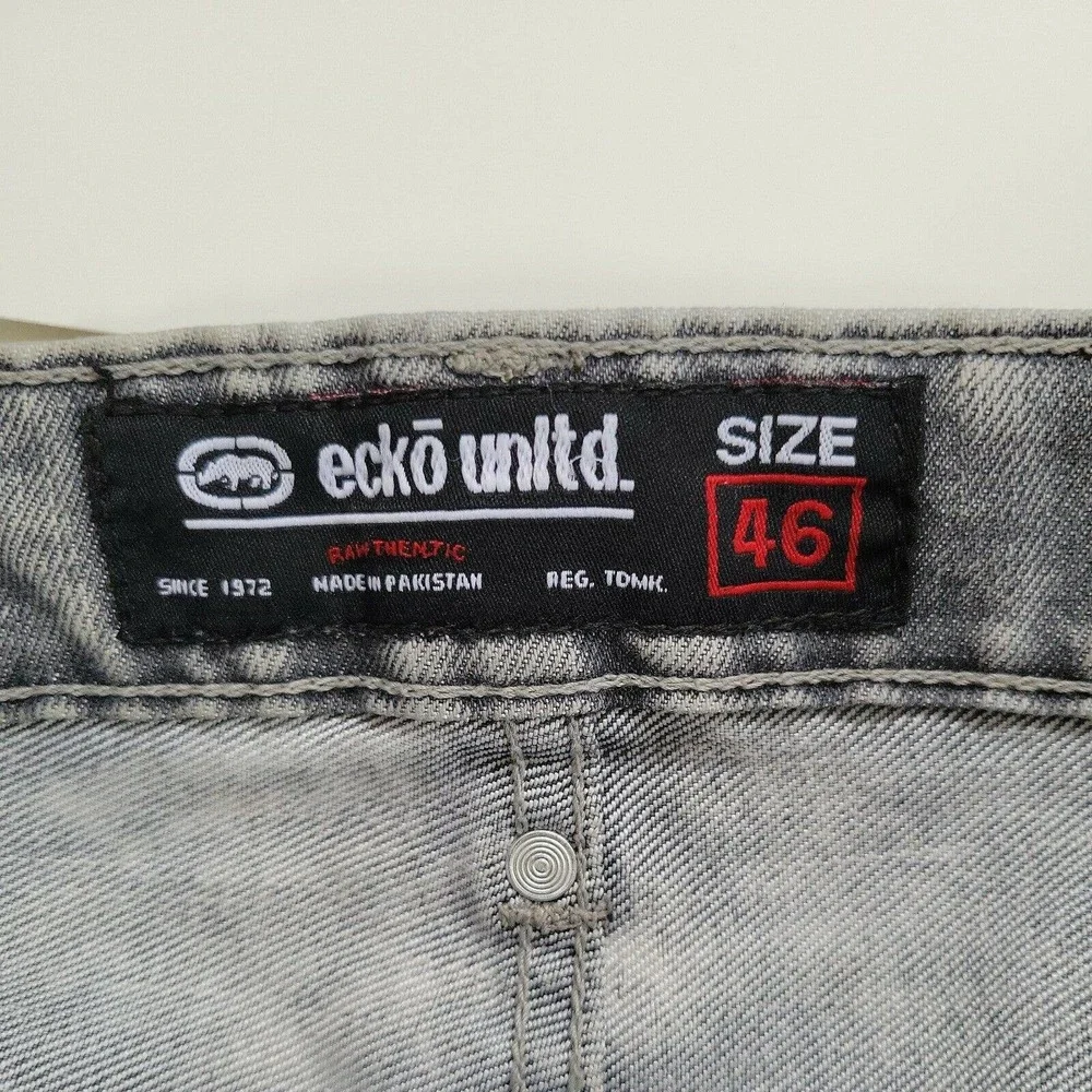 Ecko Unltd Men's Denim‎ Light Gray Jean Shorts Size 46 (49) Inseam 12